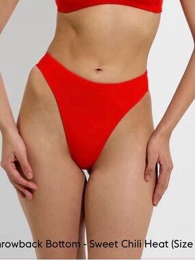Left On Friday Throwback Bikini Bottom in Sweet Chili Heat Red